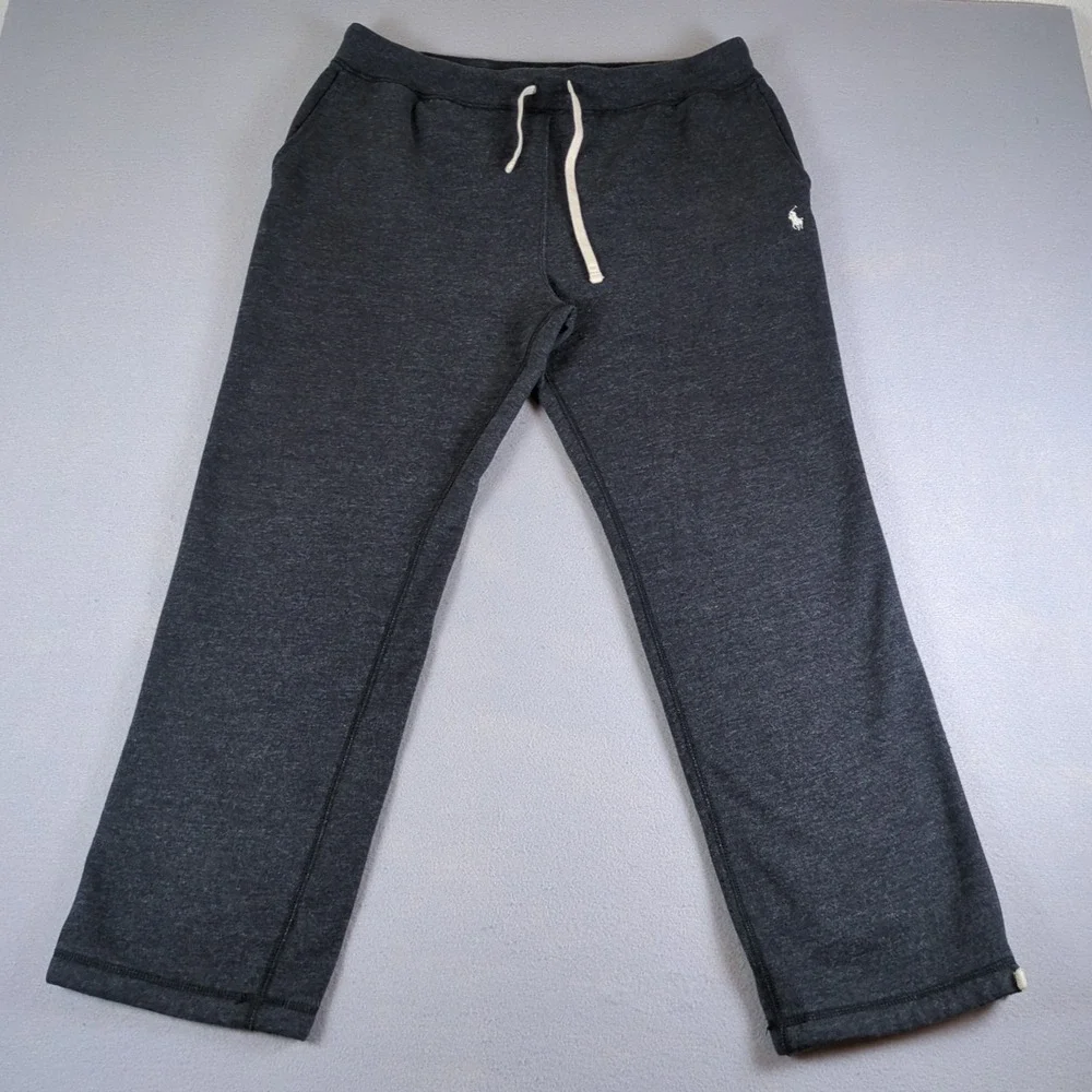 Ralph Lauren Fleece Sweatpants Mens Extra Large Heather Gray Relaxed Straight